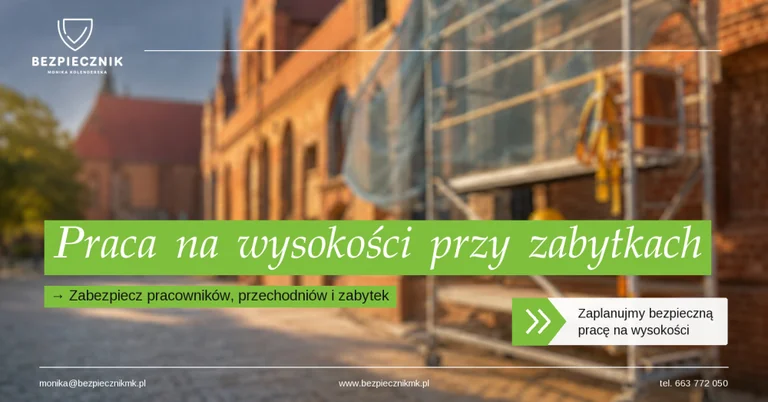 Praca na wysokości przy zabytkach Torunia i Grudziądza – o czym musi pamiętać pracodawca?